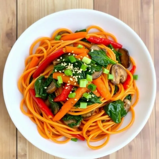 Sweet Potato Noodles with Vegetables