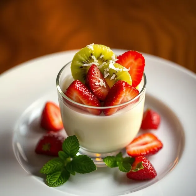 Strawberry Kiwi Coconut Milk Panna Cotta