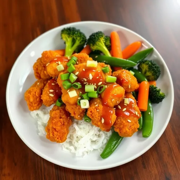 Crispy Orange Chicken with Vegetables