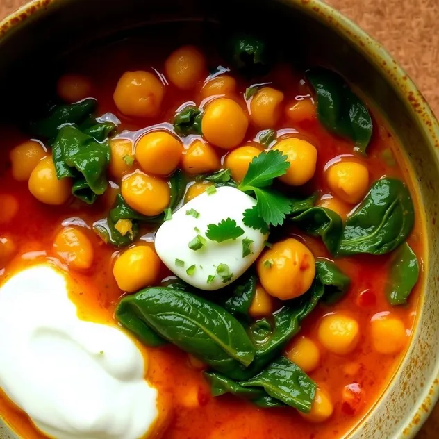 High-Fiber Chickpea and Spinach Stew