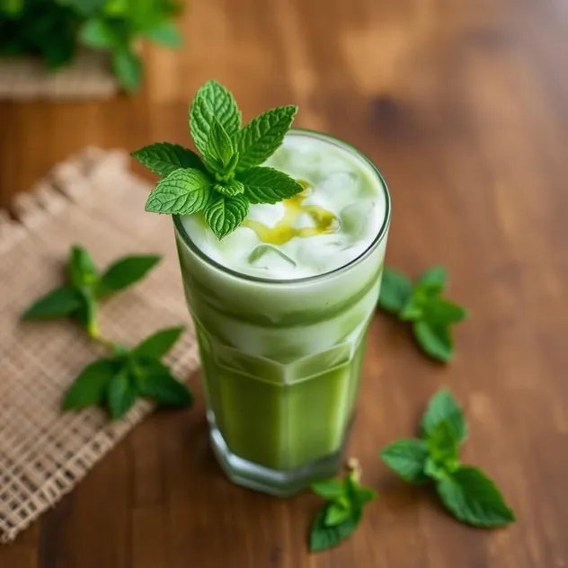 Iced Matcha Mint Latte Recipe