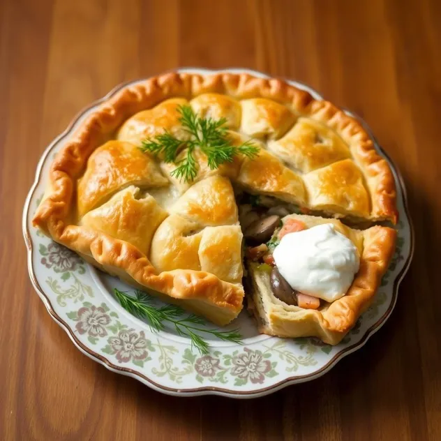 Kulebyaka Salmon Pie