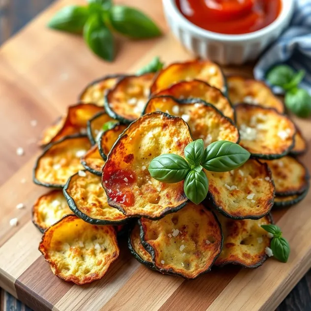 Gluten-Free Baked Zucchini Parmesan Chips