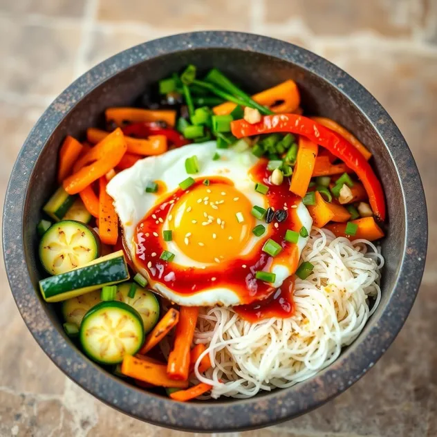 Bibimbap with Grilled Vegetables Recipe