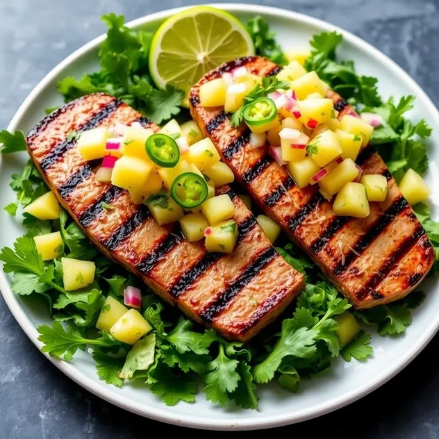 Grilled Tuna Steaks with Pineapple Salsa