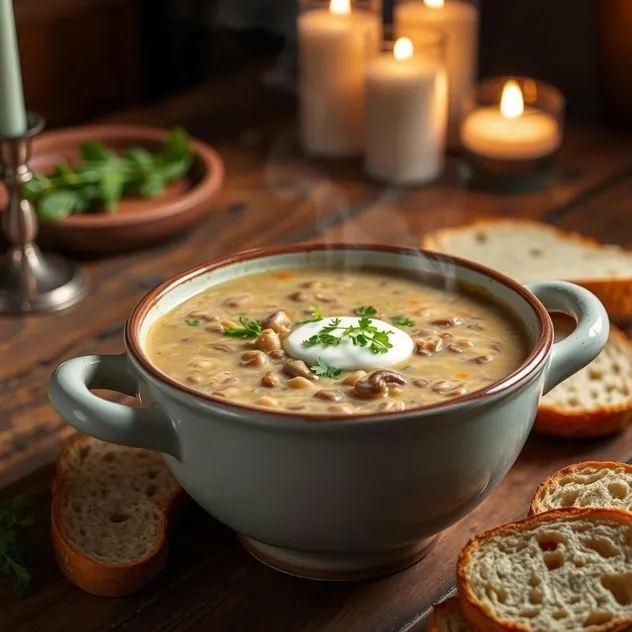 Creamy Mushroom and Barley Soup