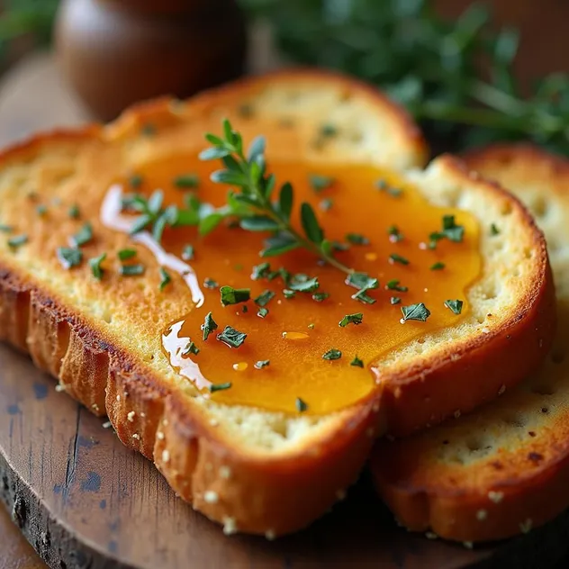 Golden Toast with Honey Drizzle