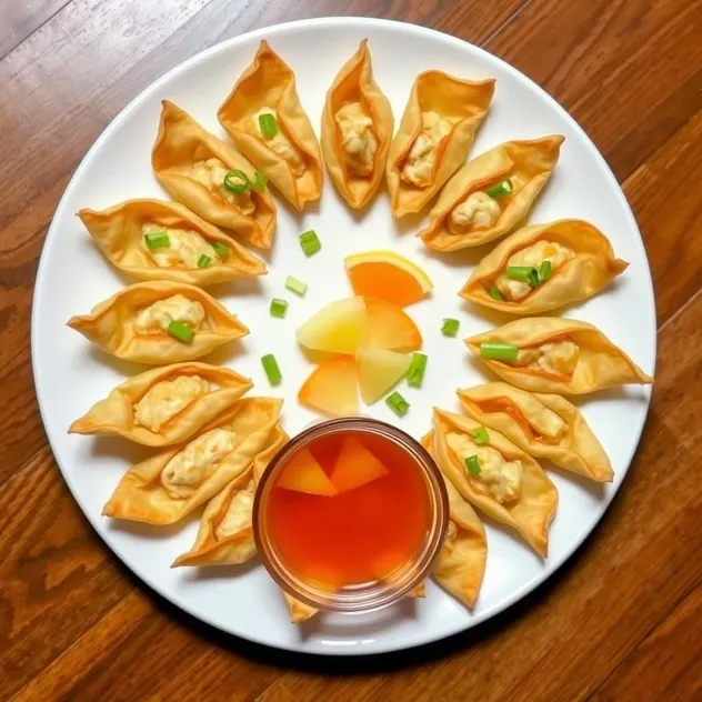 Crab Rangoon with Sweet and Sour Sauce