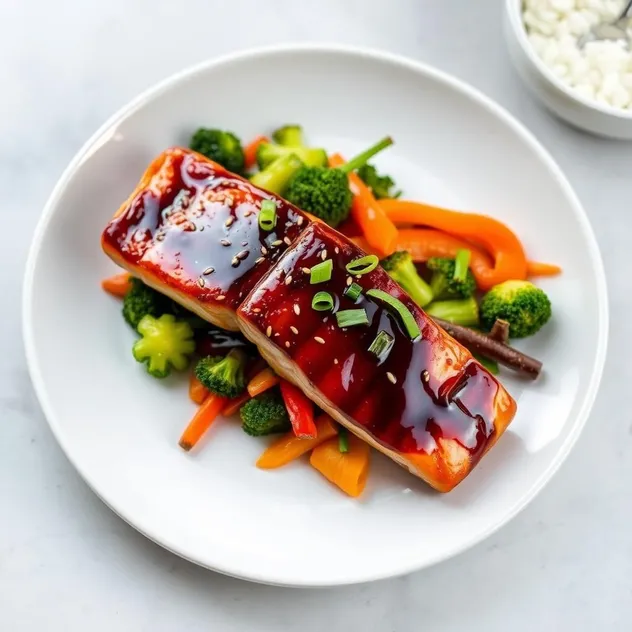 Salmon Teriyaki with Steamed Vegetables