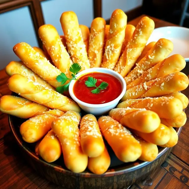 Soft Garlic Parmesan Breadsticks