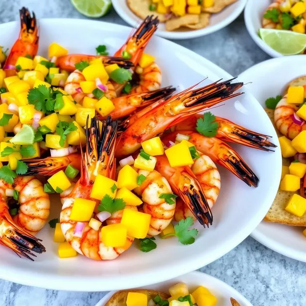 Grilled Prawns with Mango Salsa