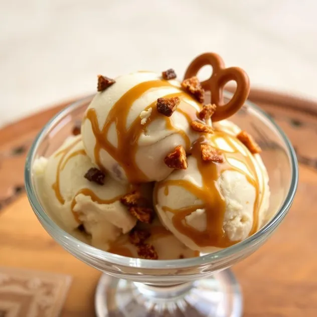 Salted Caramel Pretzel Swirl Ice Cream