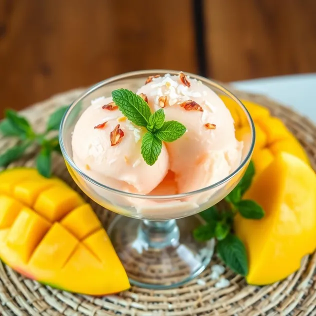 Sugar-Free Mango Coconut Sorbet