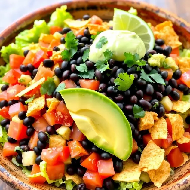 Healthy Taco Salad with Avocado Dressing