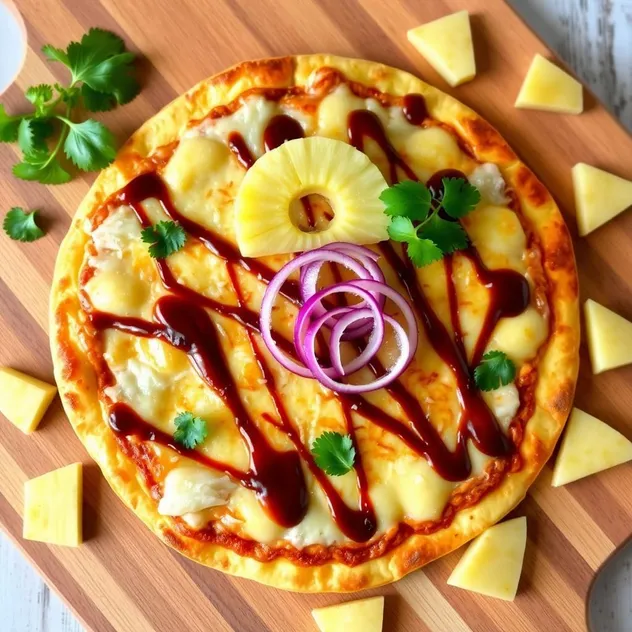 Hawaiian BBQ Pineapple Pizza