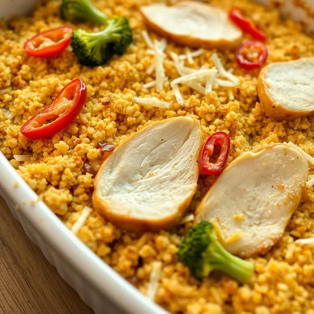 Keto Spicy Chicken and Broccoli Casserole