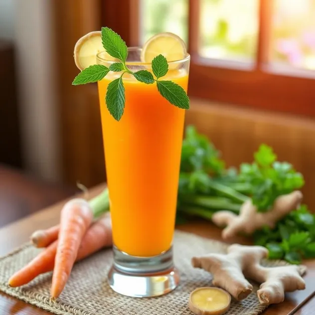 Chilled Carrot Ginger Juice