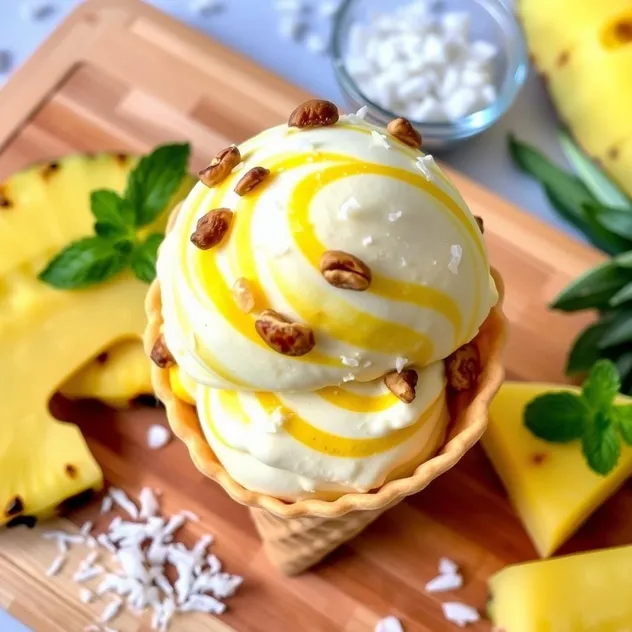 Tropical Pineapple Coconut Ice Cream