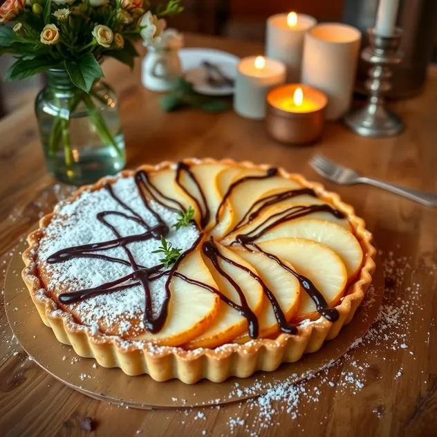 Pear and Chocolate Tart