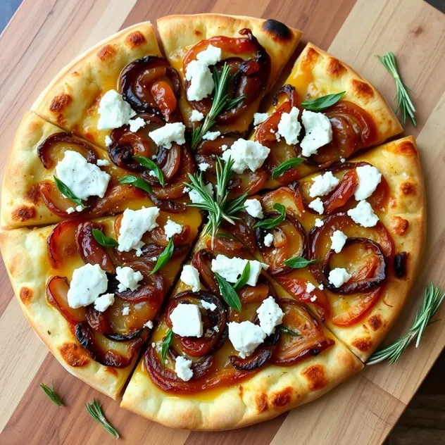 Caramelized Onion and Goat Cheese Pizza