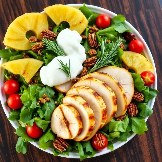 Low-Calorie Grilled Chicken and Pineapple Salad