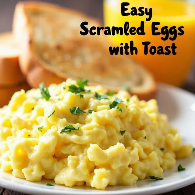 Easy Scrambled Eggs with Toast