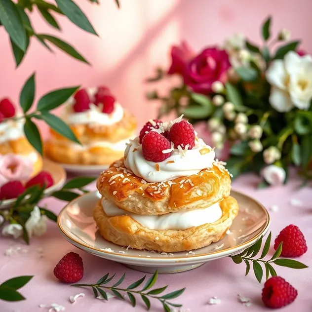 Raspberry Coconut Cream Puff