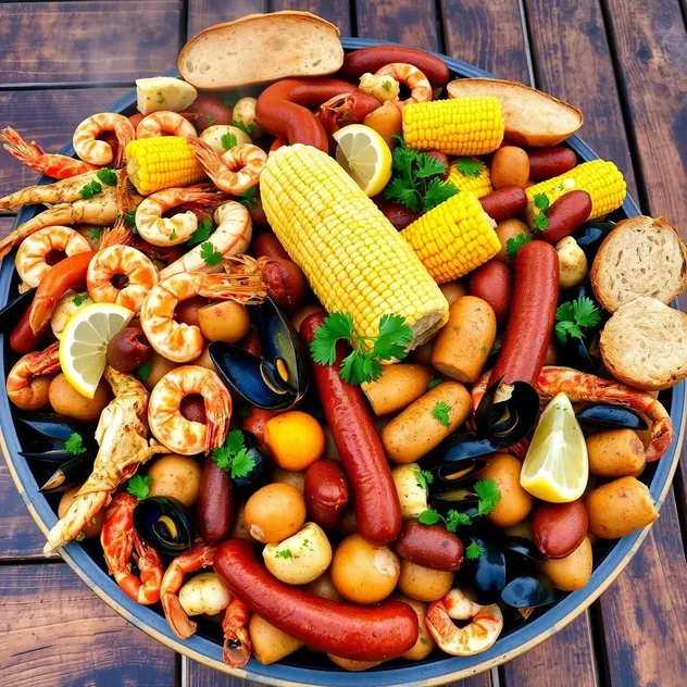 Cajun Seafood Boil with Corn and Potatoes