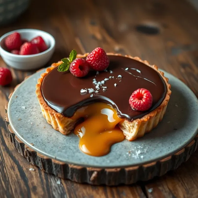 Chocolate Caramel Flan Tart