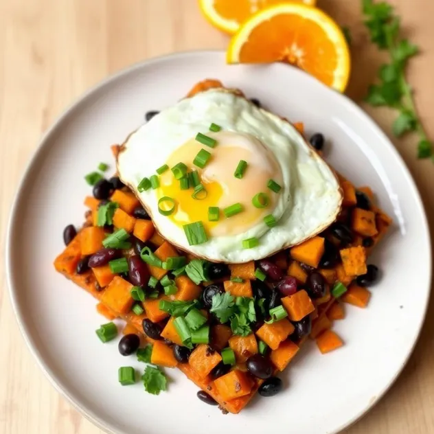 Paleo Sweet Potato and Black Bean Hash