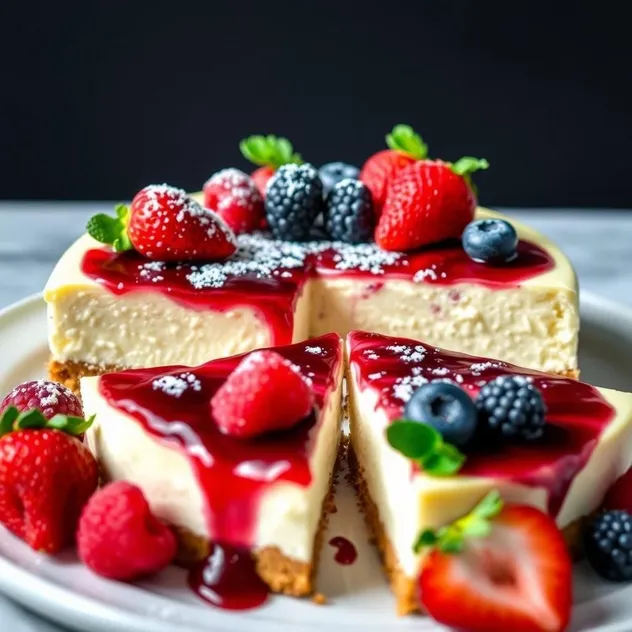 Tofu Cheesecake with Berry Compote