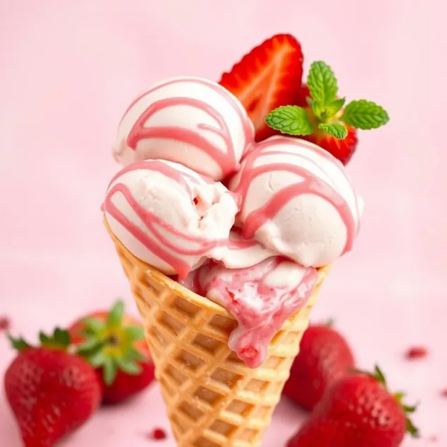 Strawberry Swirl Ice Cream