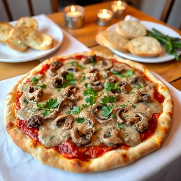 Beef and Mushroom Stroganoff Pizza